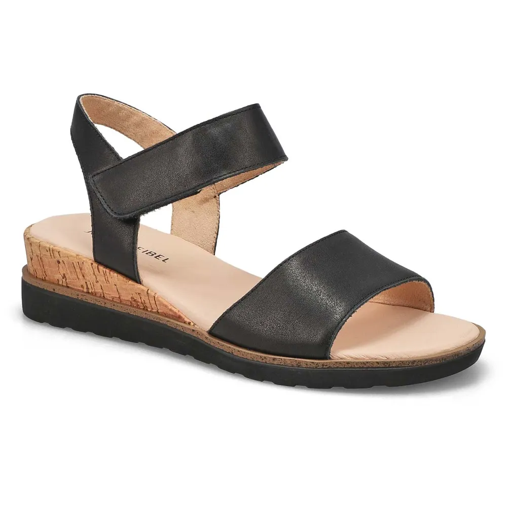 Womens Wyatt 01 Casual  Leather Sandal - Black