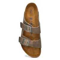 Mens Arizona Soft Oiled Leather 2 Strap Sandal - Iron