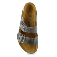 Womens Arizona Oiled Leather 2 Strap Sandal - Iron