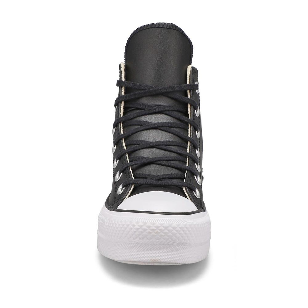 Womens Chuck Taylor All Star Lift Hi Leather Platform Sneaker - Black