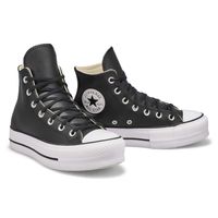 Womens Chuck Taylor All Star Lift Hi Leather Platform Sneaker - Black