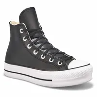 Womens Chuck Taylor All Star Lift Hi Leather Platform Sneaker - Black