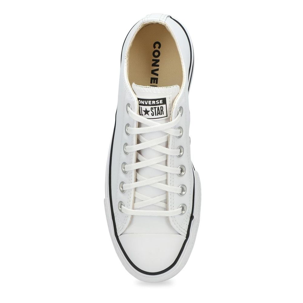 Womens Chuck Taylor All Star Lift Clean Leather Platform - White