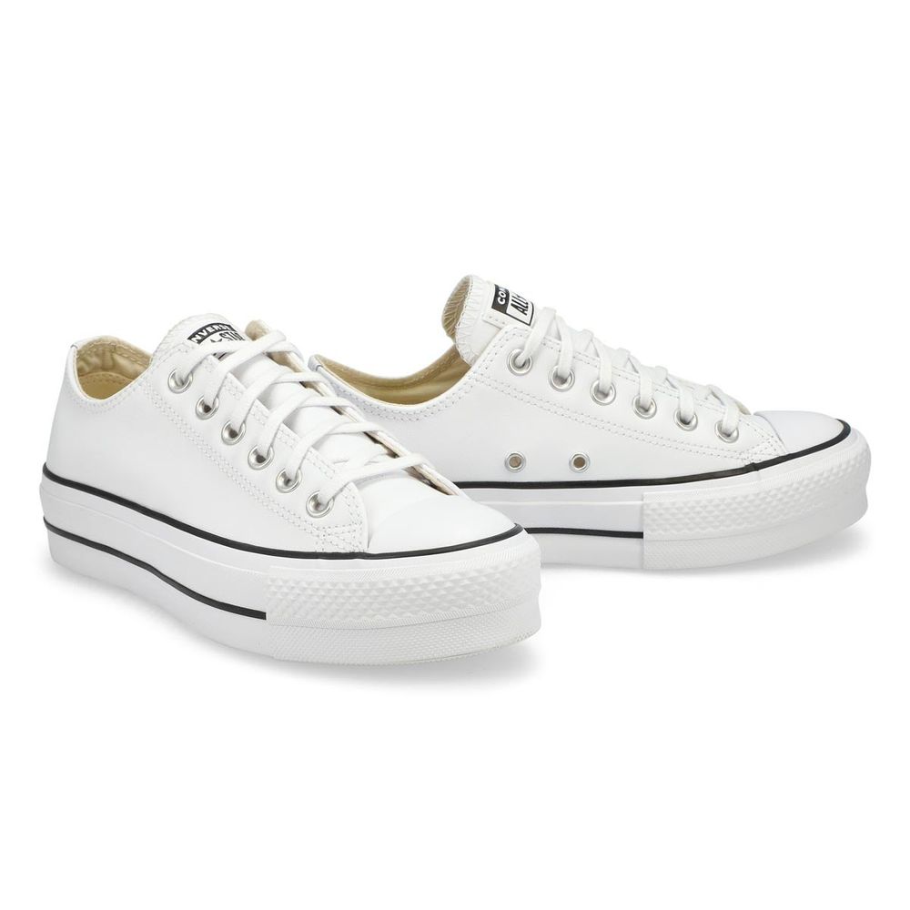 Womens Chuck Taylor All Star Lift Clean Leather Platform - White