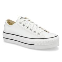 Womens Chuck Taylor All Star Lift Clean Leather Platform - White