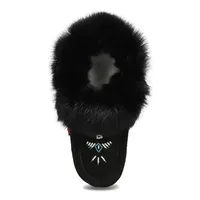 Womens 653L Rabbit Fur SoftMocs - Black