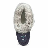 Womens 658 L Rabbit Fur SoftMocs - Navy