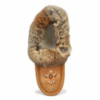 Womens 677 L Rabbit Fur SoftMocs - Mocha