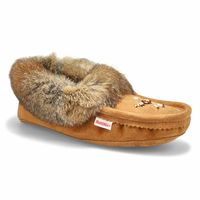 Womens 677 L Rabbit Fur SoftMocs - Mocha