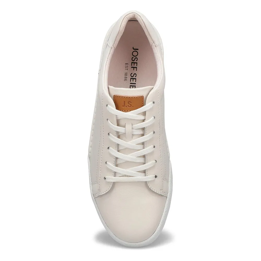 Womens Claire Lace Up Leather Sneaker - White