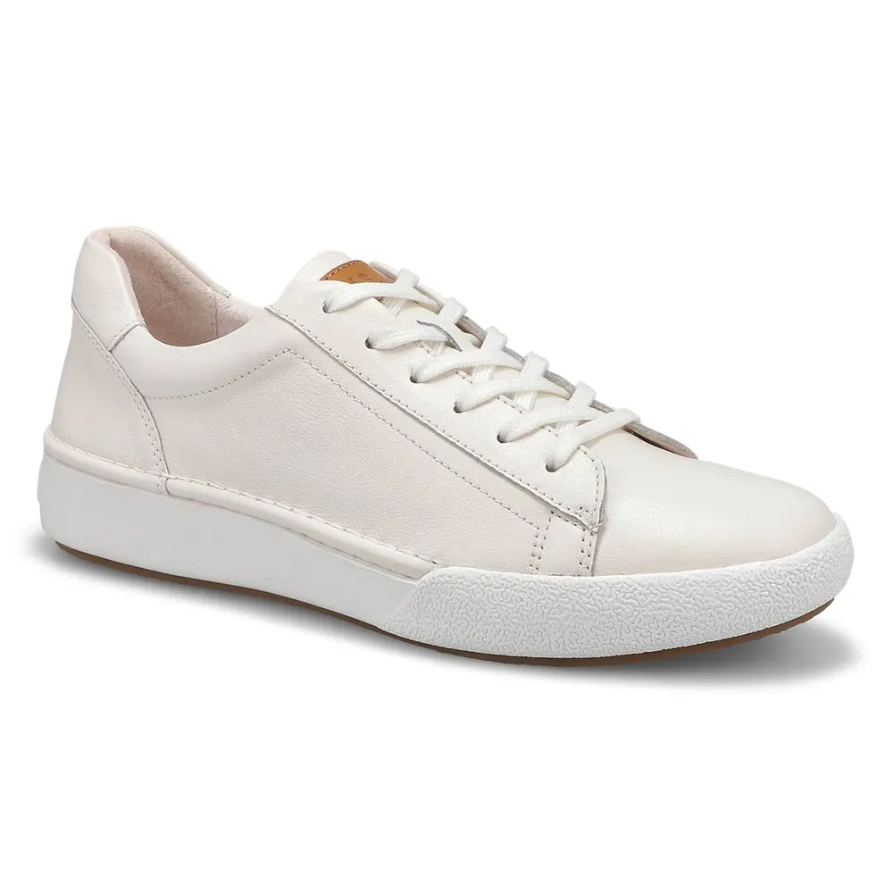 Womens Claire Lace Up Leather Sneaker - White