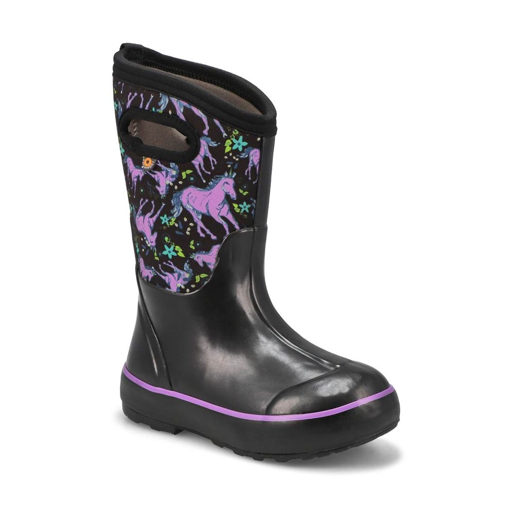 Girls Classic II Unicorn Awesome Boot - Black