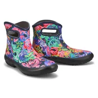 Womens Patch Ankle Rain Boot - Rose Multi