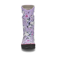Girls Unicorn Awesome Rain Boot -Lavender