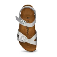 Kids Rio Birko-Flor 2 Strap Narrow Sandal - Silver