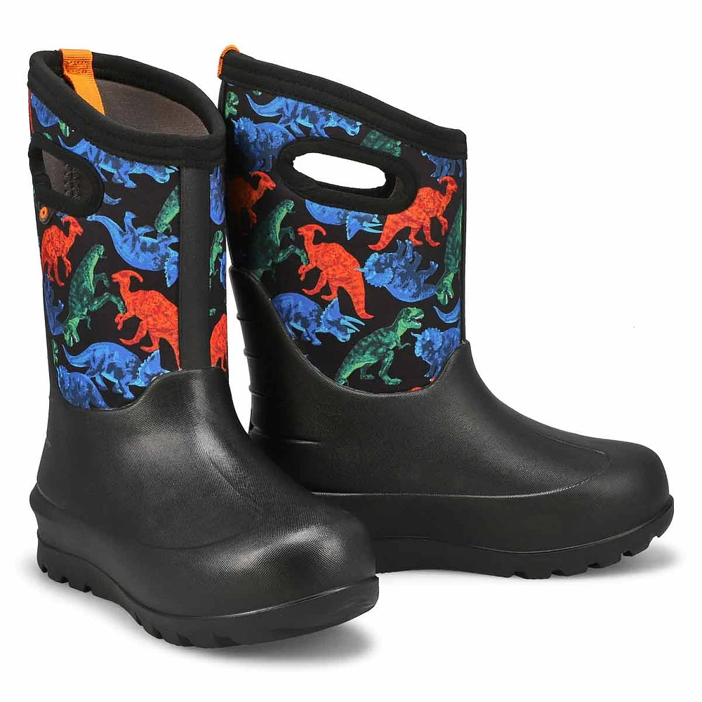 Boys  Neo-Classic Real Dino Waterproof Boot - Black/Multi