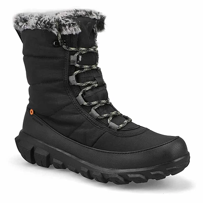 Womens Cedar Quilt Lace Waterproof Boot - Black