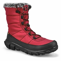 Womens Cedar Quilt Lace Waterproof Boot - Garnet