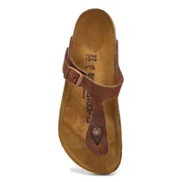 Womens Gizeh Oiled Leather Thong Sandal - Habana