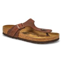 Womens Gizeh Oiled Leather Thong Sandal - Habana