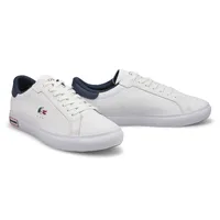 Mens Powercourt Leather Sneaker - White/Navy/Red