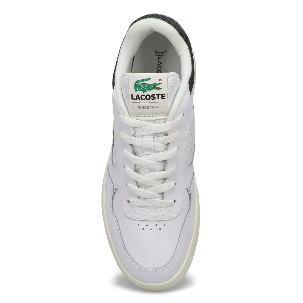 Mens Lineset Lace Up Fashion Sneaker - White/Dark Green