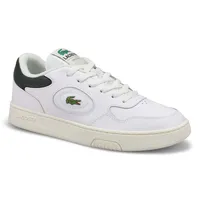 Mens Lineset Lace Up Fashion Sneaker - White/Dark Green