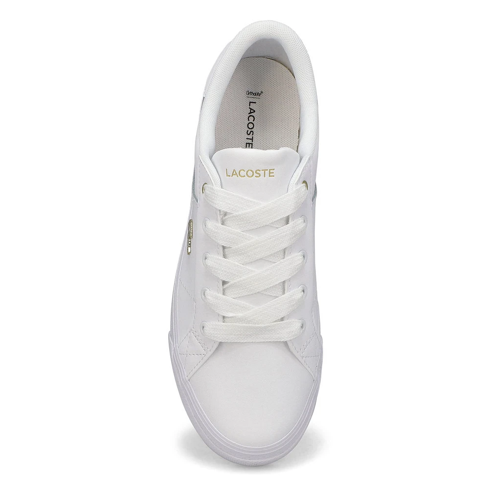 Womens  Ziane Platform Leather Sneaker - White/Gold