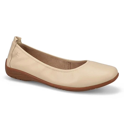 Womens  Fenja 01 Leather Ballerina Flat - Sand