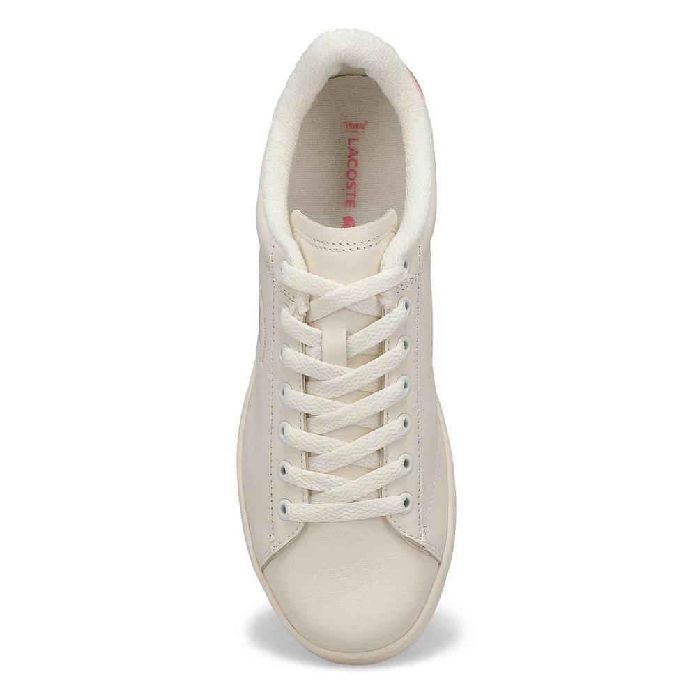 Womens Carnaby Set Leather Sneaker - White/Light Pink