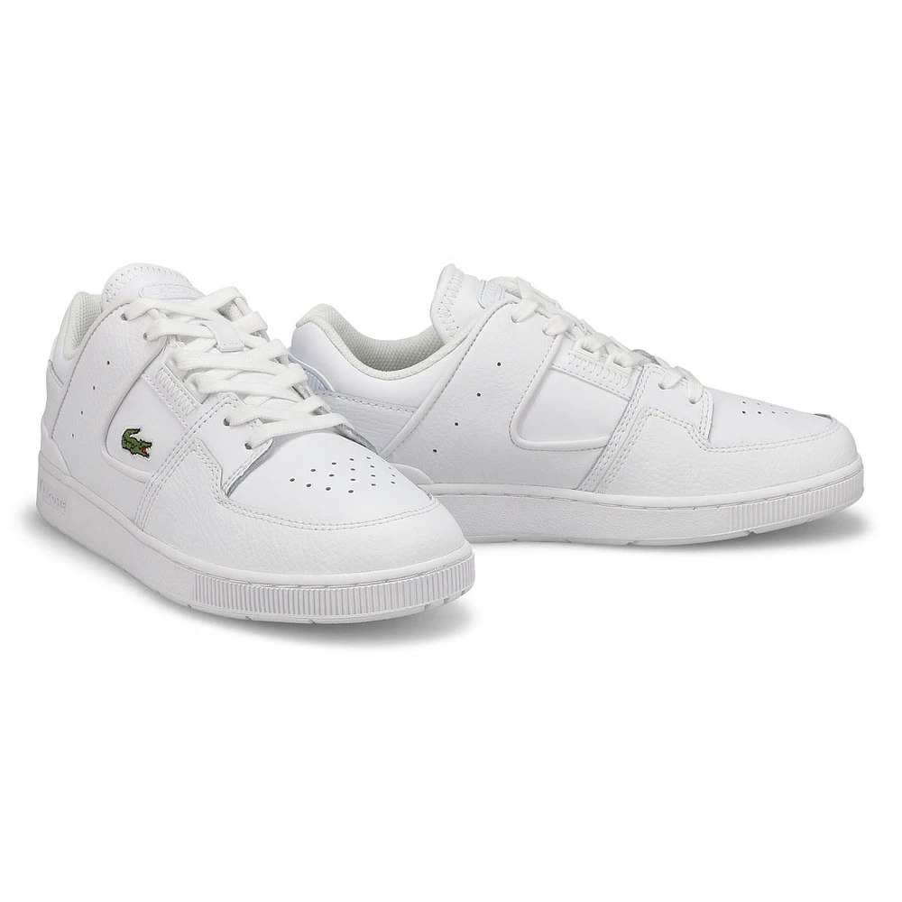 Womens Court Cage Leather Sneaker - White/White