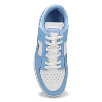 Womens Court Cage Leather Sneaker - Light Blue/White