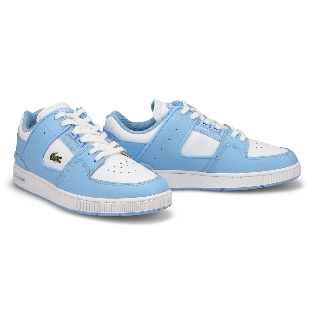 Womens Court Cage Leather Sneaker - Light Blue/White