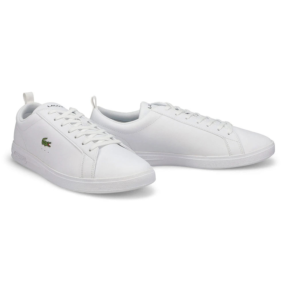 Mens Carna Base Leather Fashion Sneaker - White/White