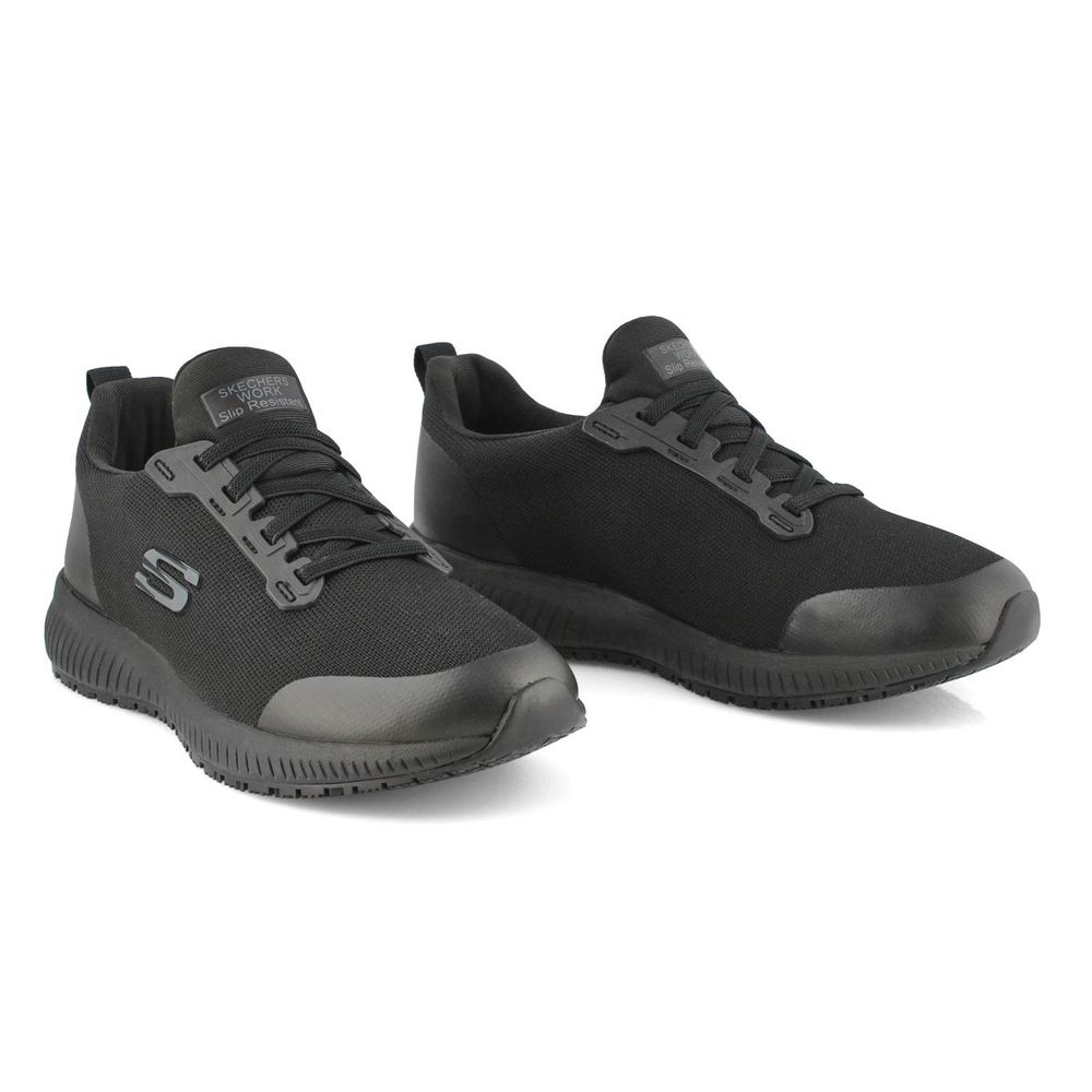 Womens Squad Slip Resistant Sneaker - Black