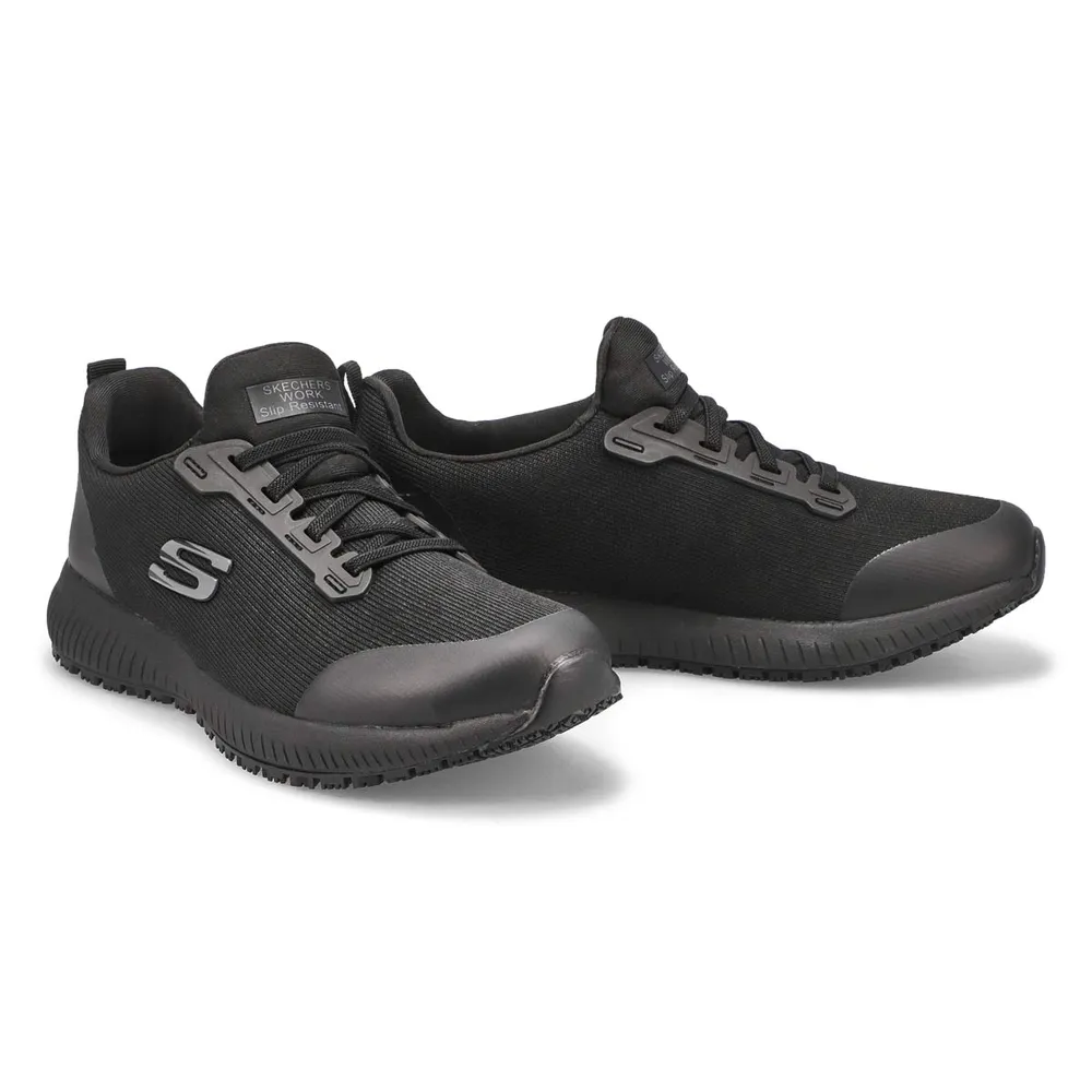 BLACK SKECHERS Womens Squad Slip Resistant Work Shoe