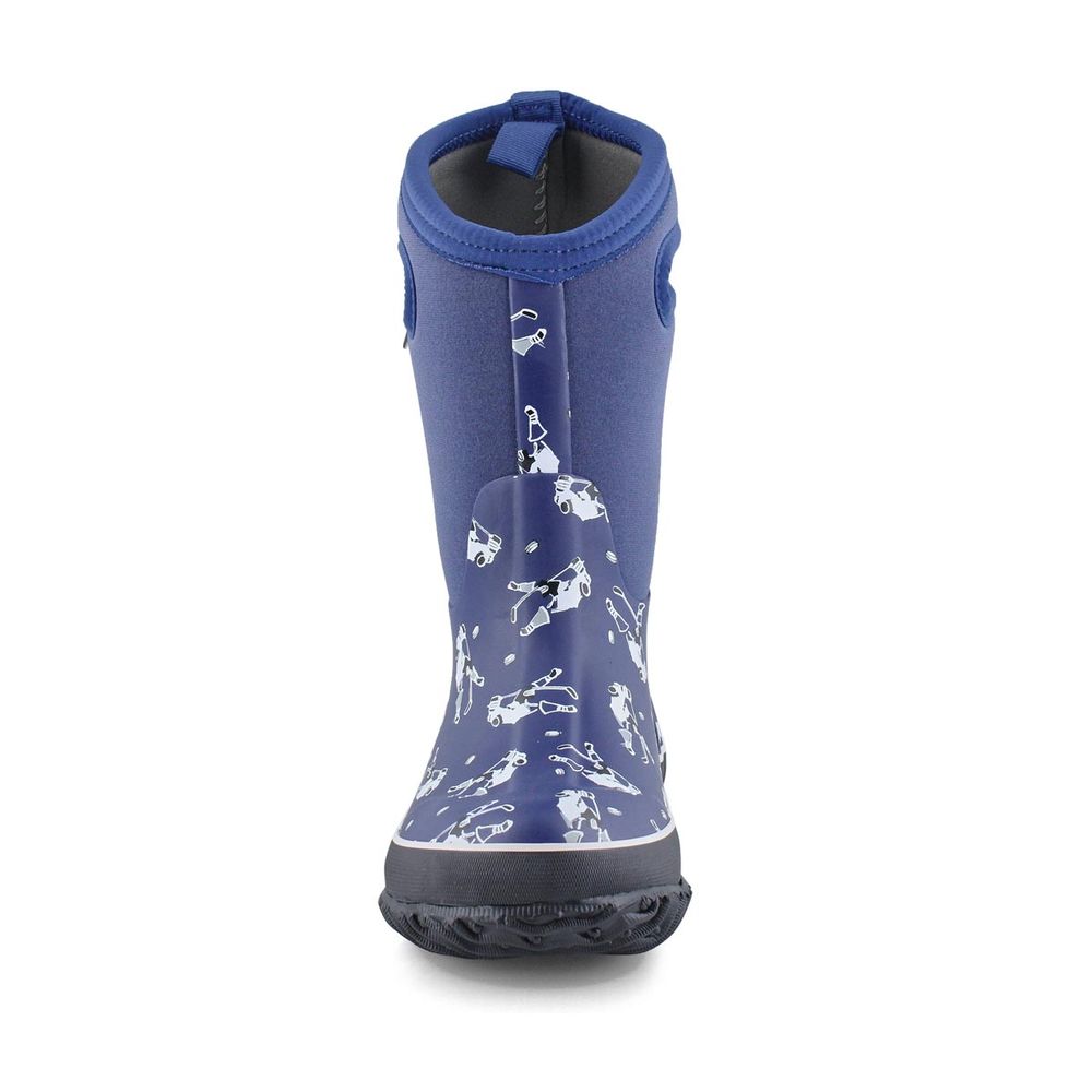 Boys Classic Hockey Waterproof Boot - Blue Multi