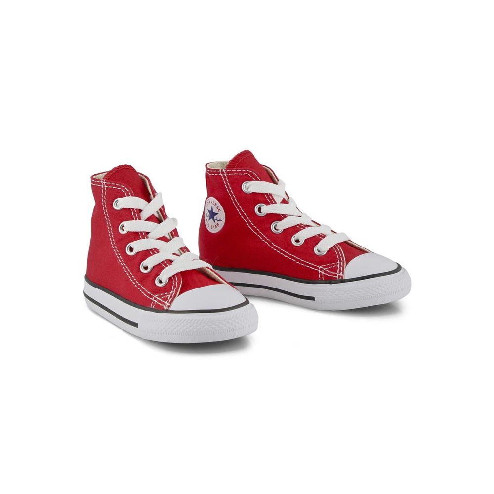 CONVERSE All Star Red Hi Top Shoes Infant Toddlers Sneakers 7J232