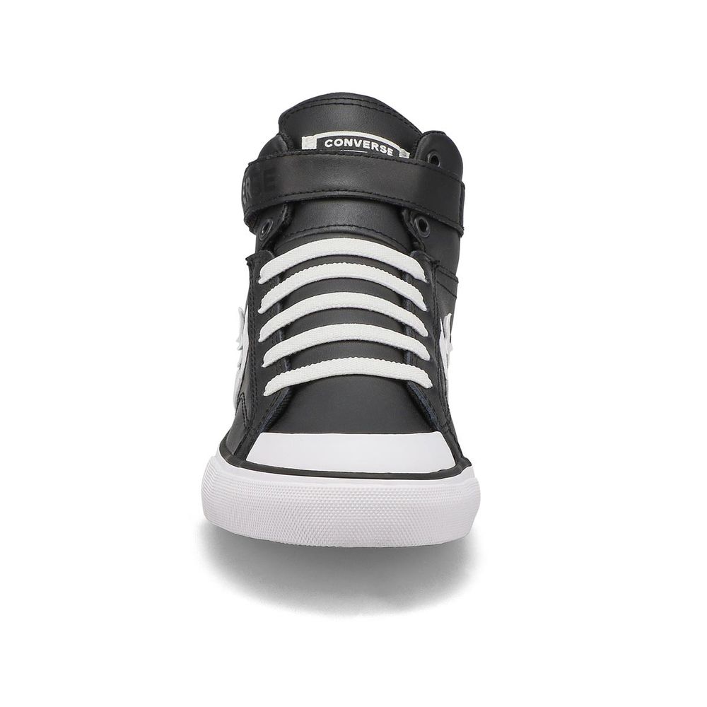 Boys Chuck Taylor All Star Pro Blaze Strap Leather Sneaker - Black/White