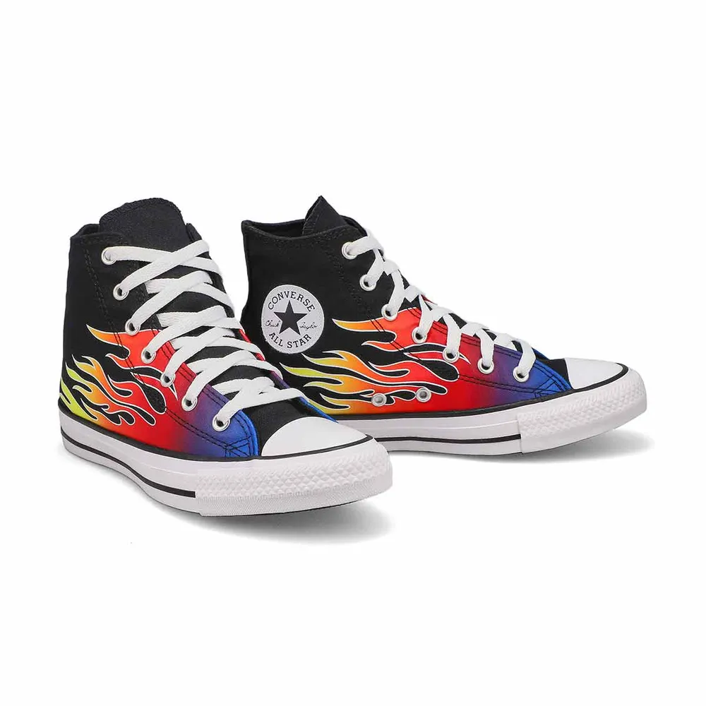 Kids Chuck Taylor All Star Cars Hi Top Sneaker - Black/Black/White