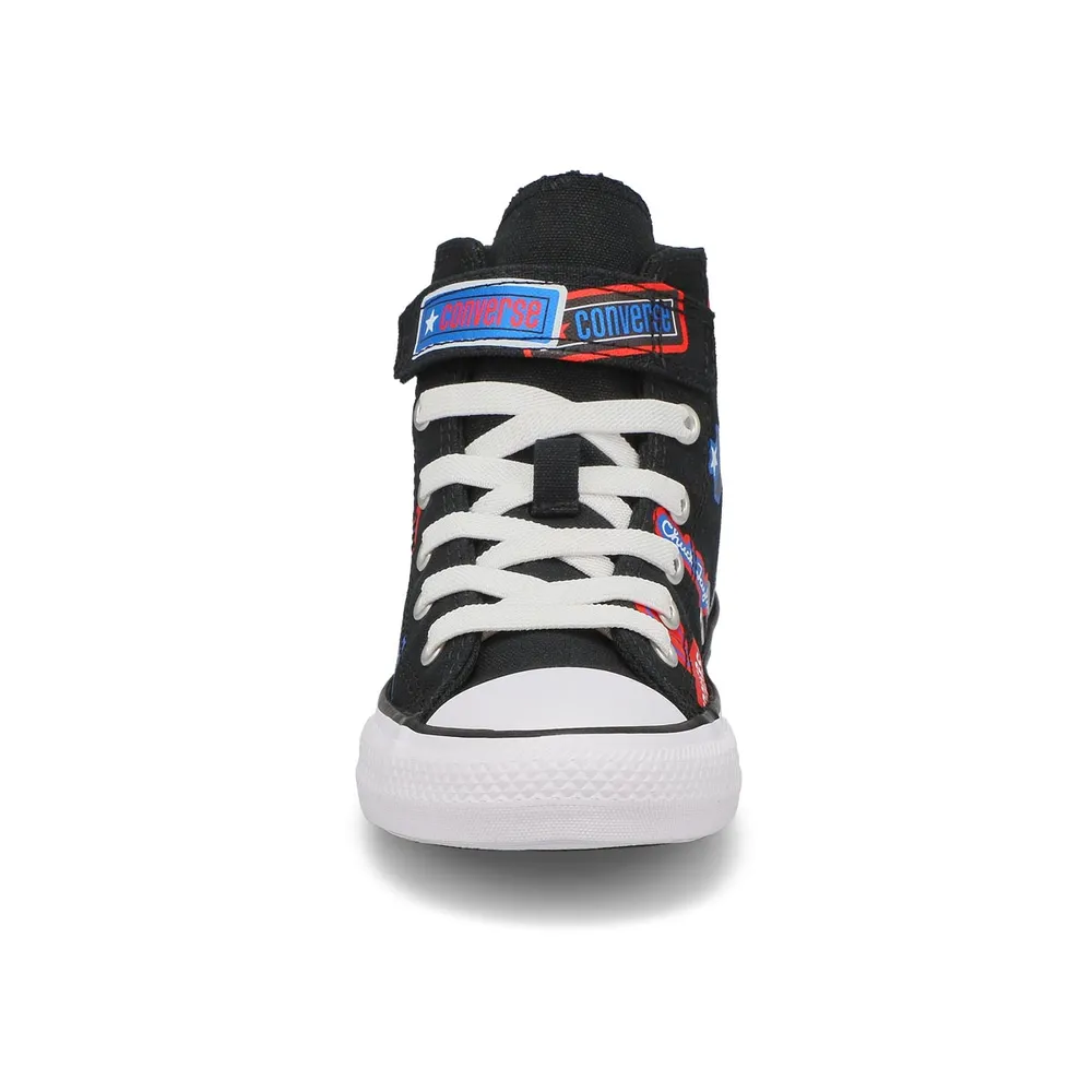 Boys Chuck Taylor All Star 1V Sticker Stash Hi Top Sneaker - Black/Fever Dream/Blue