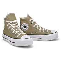 Womens Chuck Taylor All Star Canvas Lift Hi Top Platform Sneaker - Mossy Sloth/White/Black