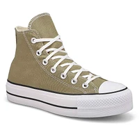 Womens Chuck Taylor All Star Canvas Lift Hi Top Platform Sneaker - Mossy Sloth/White/Black