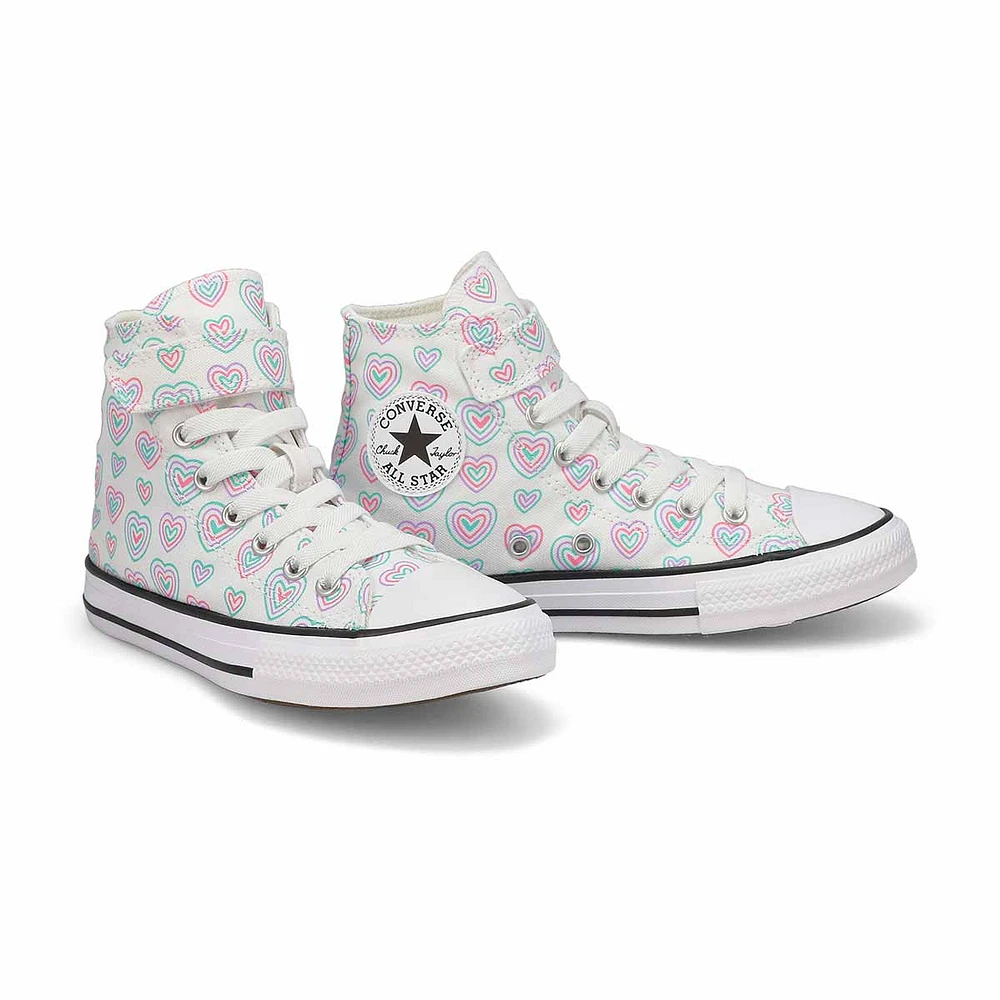 Girls Chuck Taylor All Start 1V Happy Hearts Sneaker - Winter Slay/White/Black