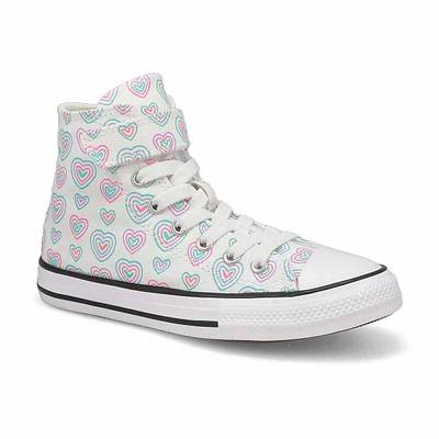 Girls Chuck Taylor All Start 1V Happy Hearts Sneaker - Winter Slay/White/Black