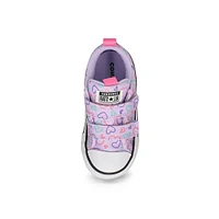 Infants Chuck Taylor All Star Rave 2V Happy Hearts Sneaker - Vapor Violet/Oops Pink/White