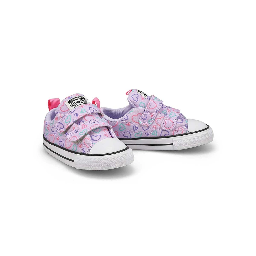 Infants Chuck Taylor All Star Rave 2V Happy Hearts Sneaker - Vapor Violet/Oops Pink/White