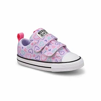 Infants Chuck Taylor All Star Rave 2V Happy Hearts Sneaker - Vapor Violet/Oops Pink/White