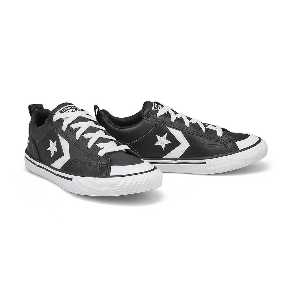 Boys Chuck Taylor All Star Pro Blaze Leather Sneaker - Black/White/Mouse