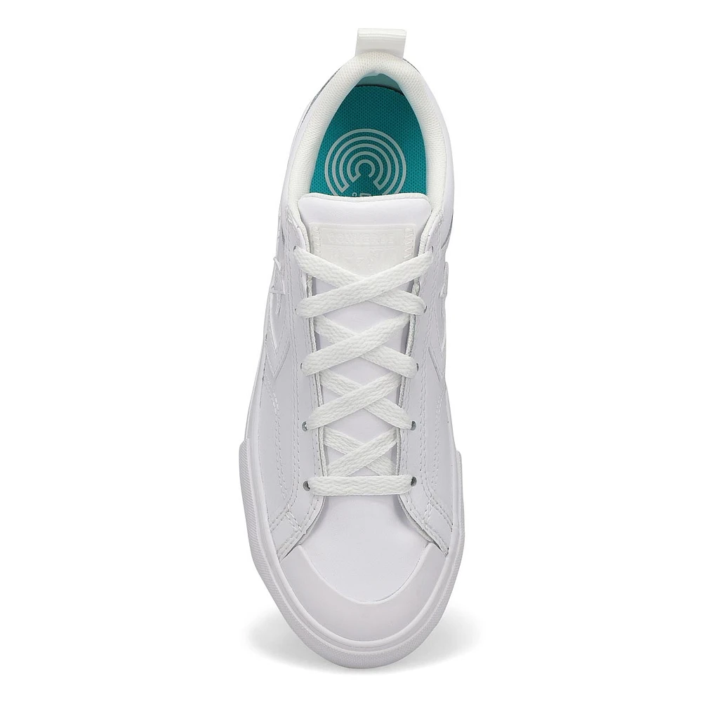 Boys Pro Blaze Leather Sneaker - White/White